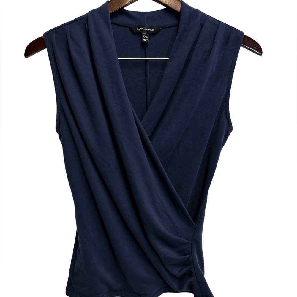 Banana Republic Navy Wrap Top